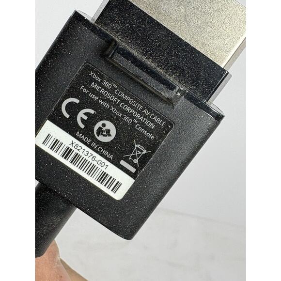 Genuine OEM Original Microsoft Black XBOX 360 Composite AV RCA Video Cable Cord - Picture 3 of 3